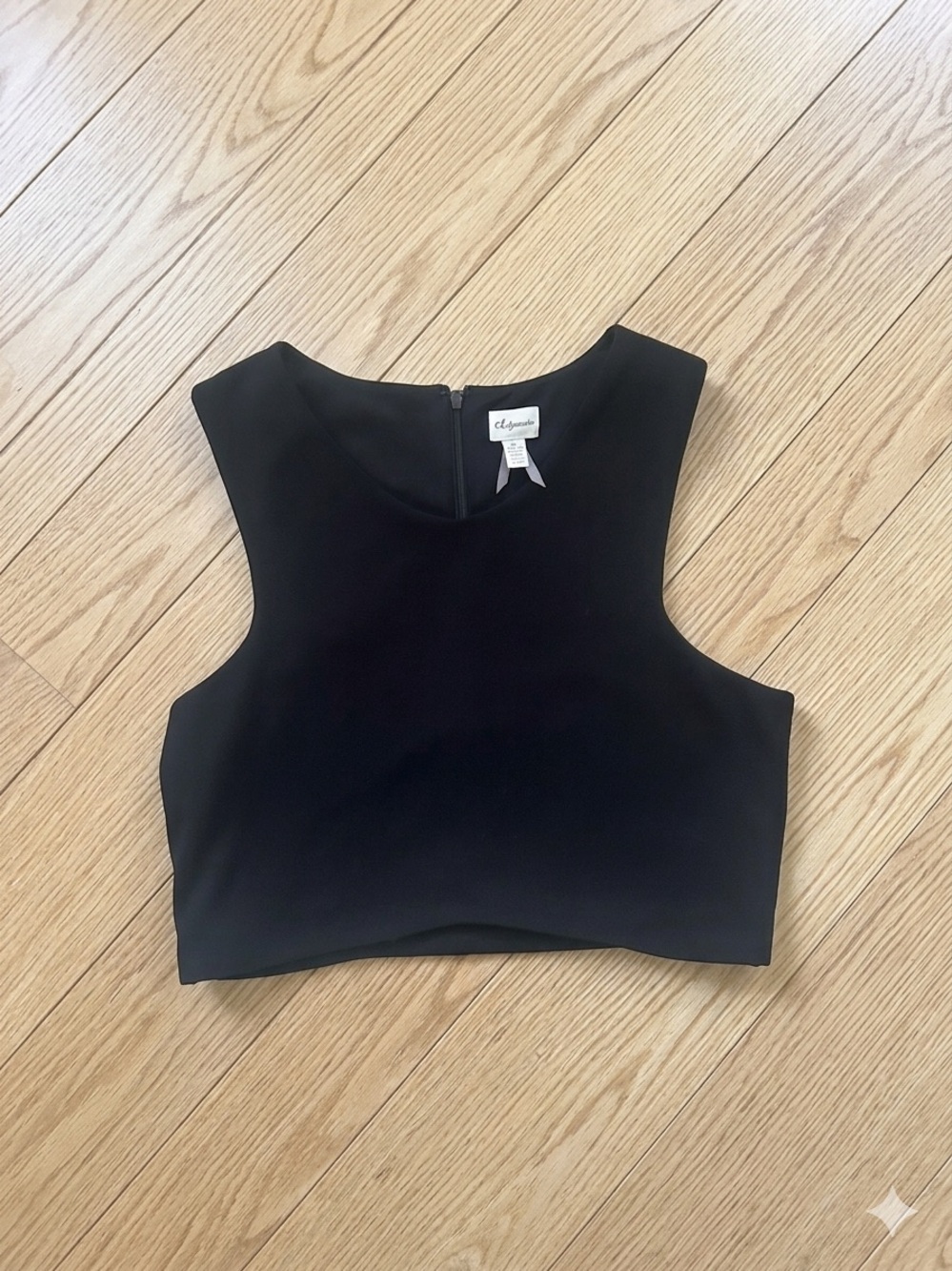 Dynamite Black High-Neck Cropped Tank